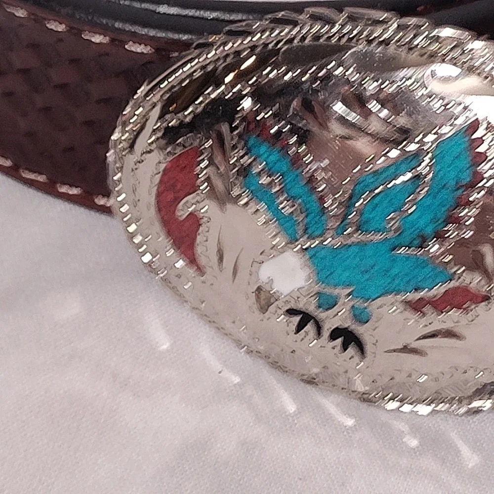 N/A basketweave leather